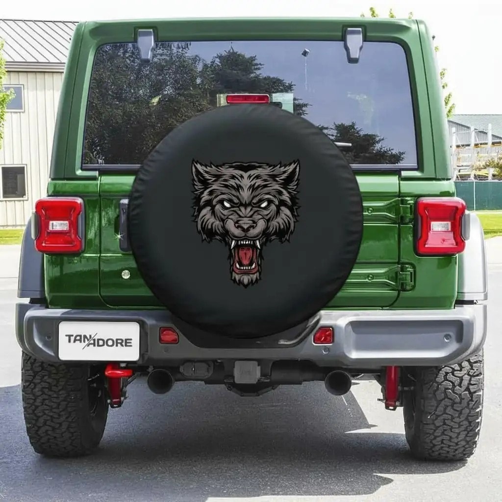 Angry Wolf Designed Spare Wheel Tire Cover
